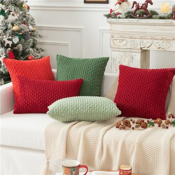 2 Packs Decorative Throw Pillow Covers 16x16 Inch for Living Room Couch Bed Sofa - Picture 6 of 7